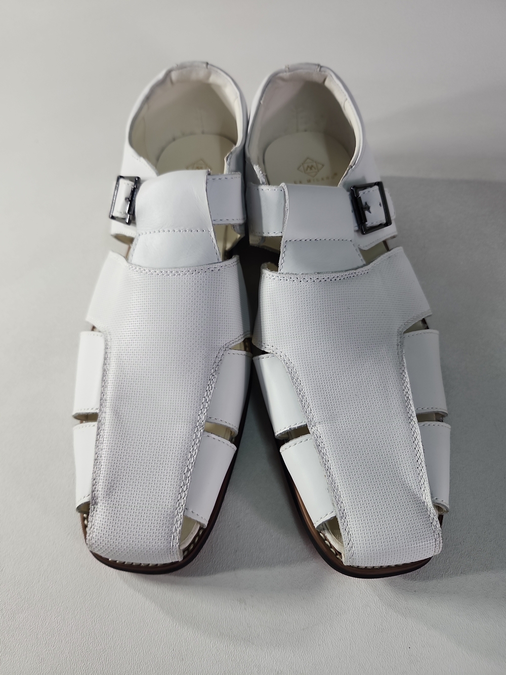 Milano White Men’s Fisherman Sandals with Buckle